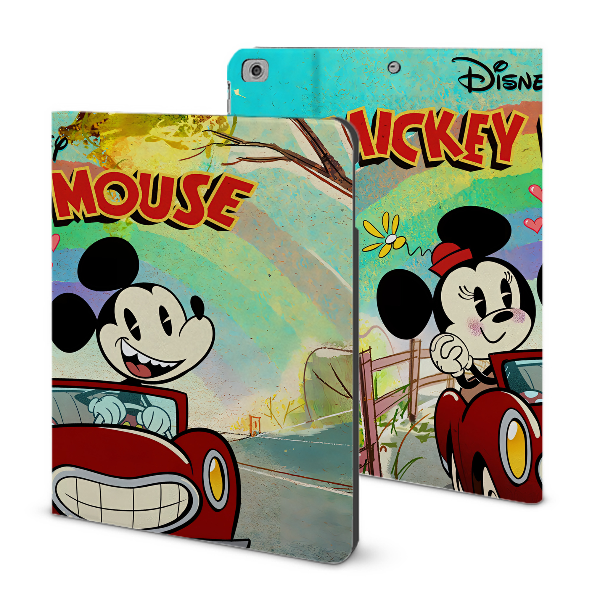 （画像用） ミッキーマウス Mickey Mouse IPad ケース ブック型 PUレザー TPU 耐衝撃 軽量 薄型 ペン収納なし 全面保護 IPad 各モデル対応